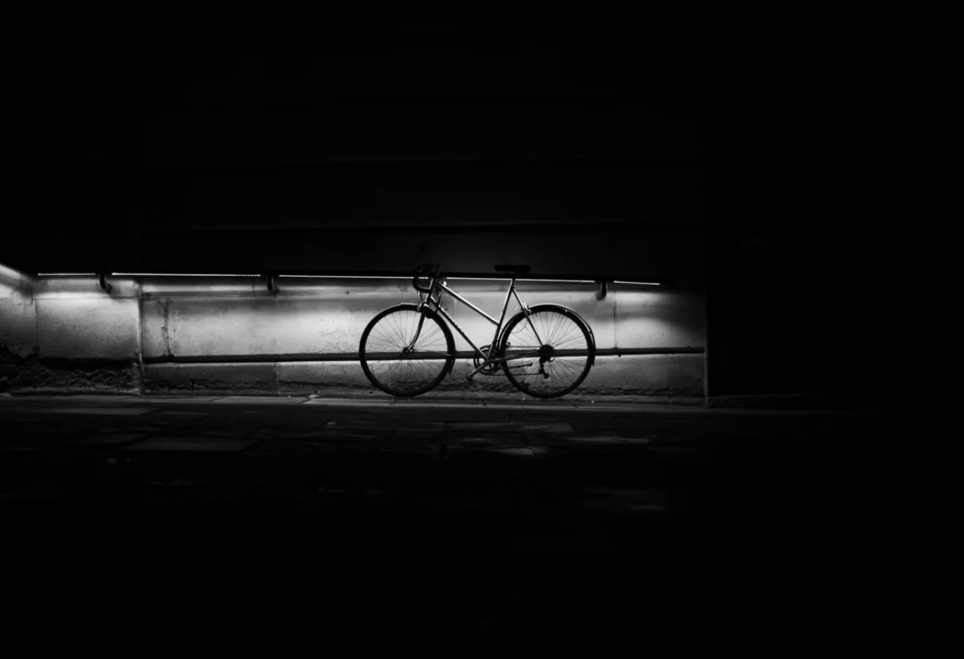 Vélo dans un couloir sombre risque de vol