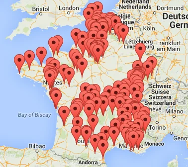 Cartographie des ressourceries en cliquant dessus