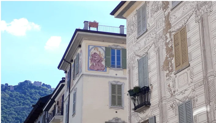fresque des immeubles de come italie