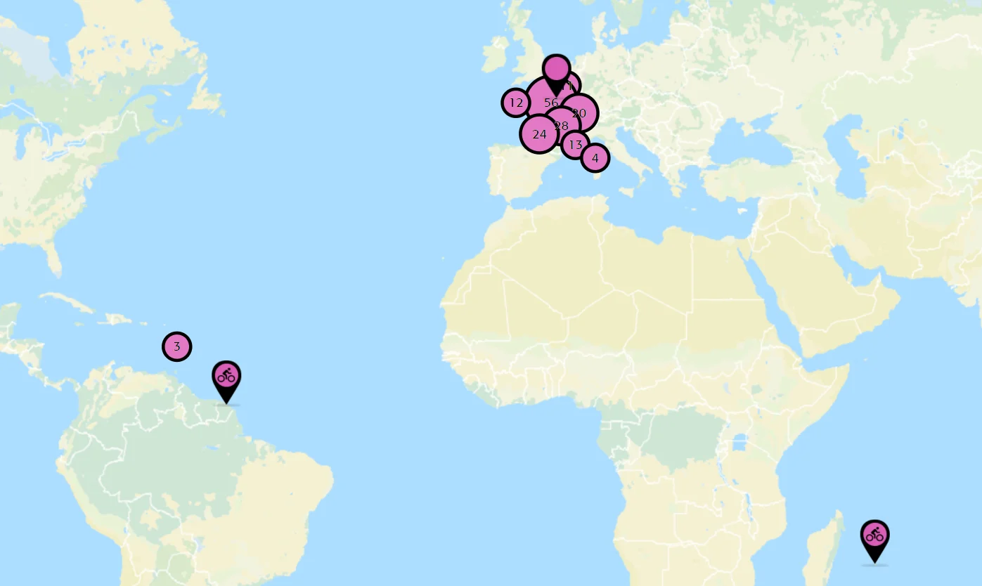 Carte des vélo écoles