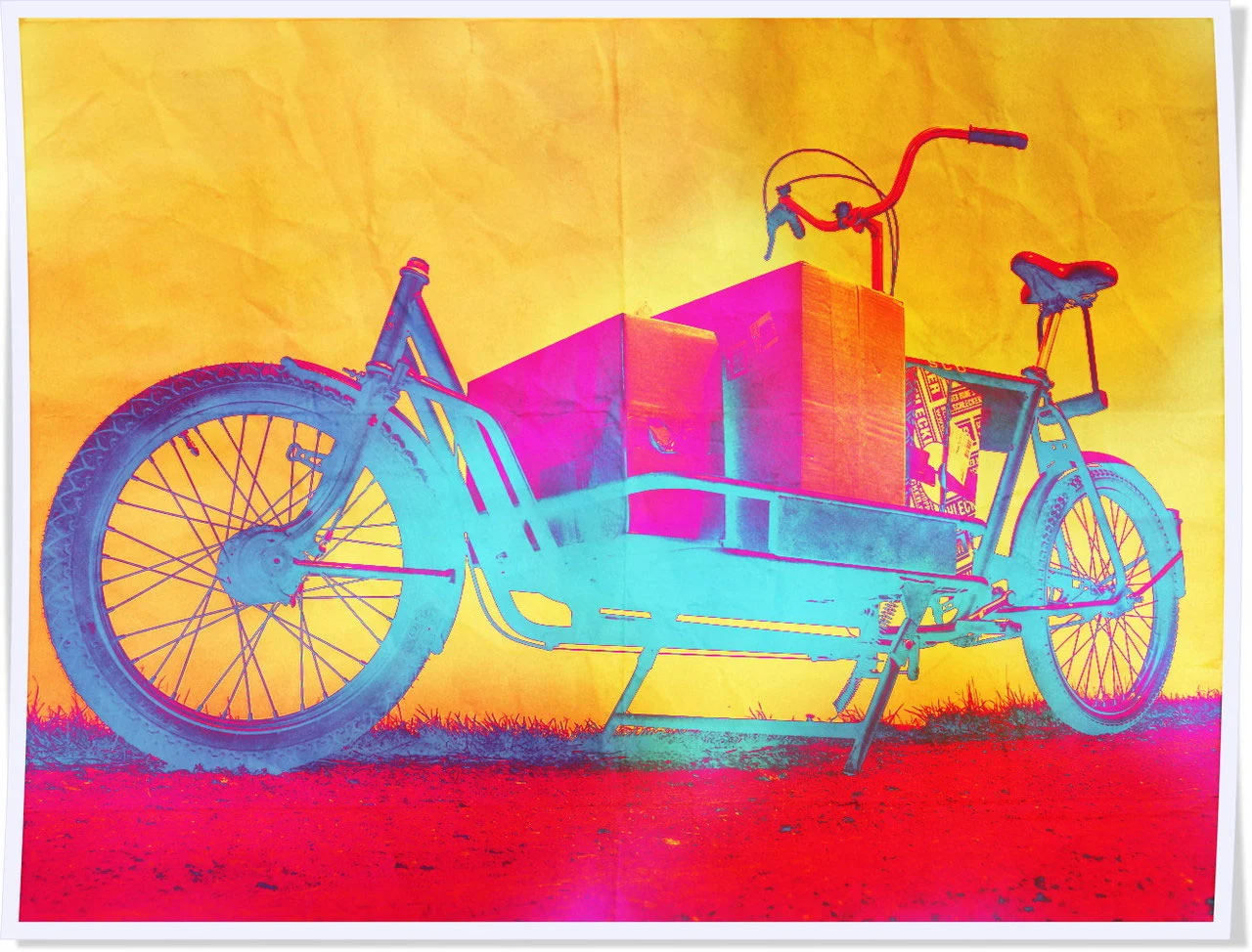 vélo cargo fluo