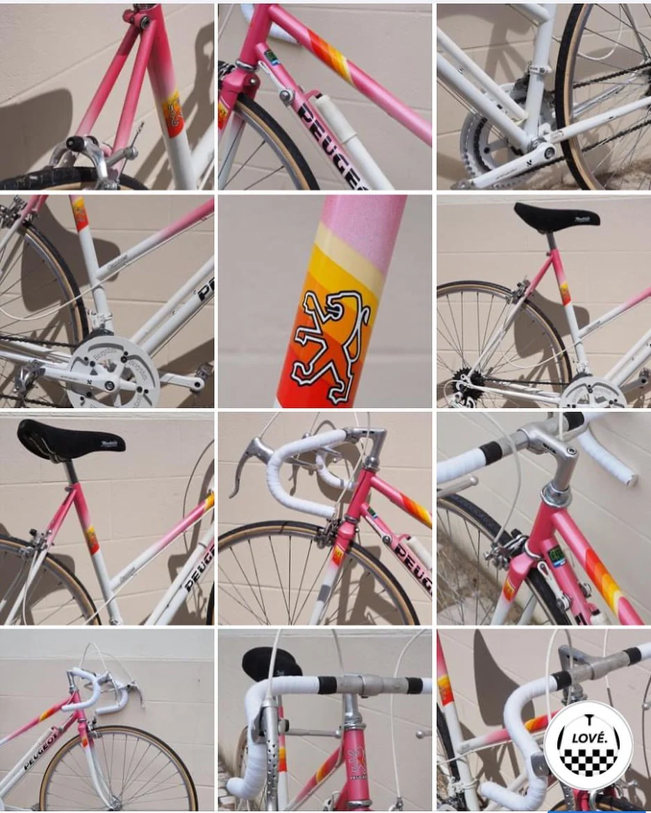 mosaïque vélo Peugeot rose