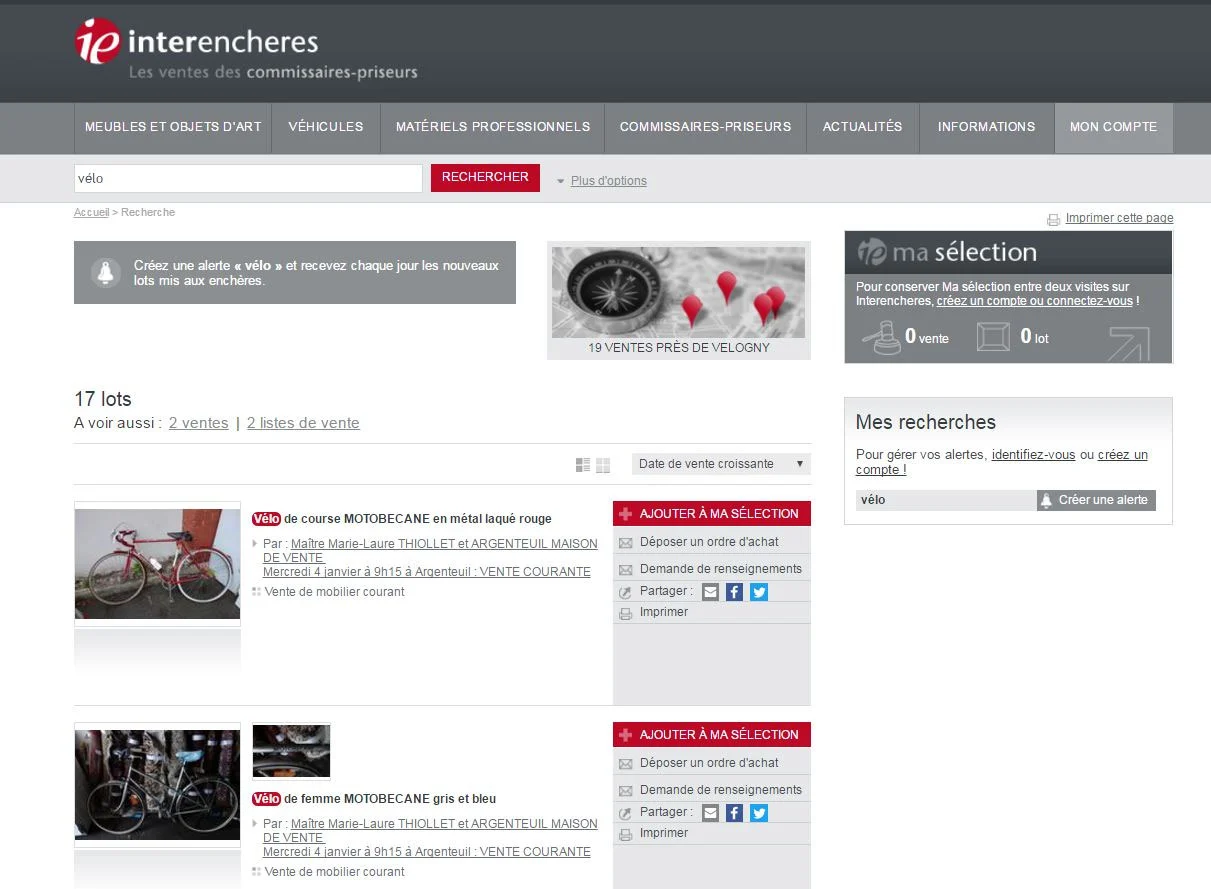 page d'accueil interencheres