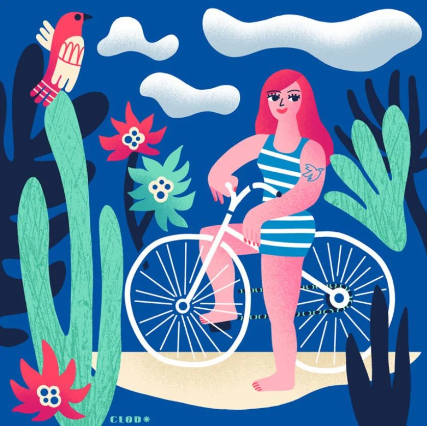 jeune femme à vélo