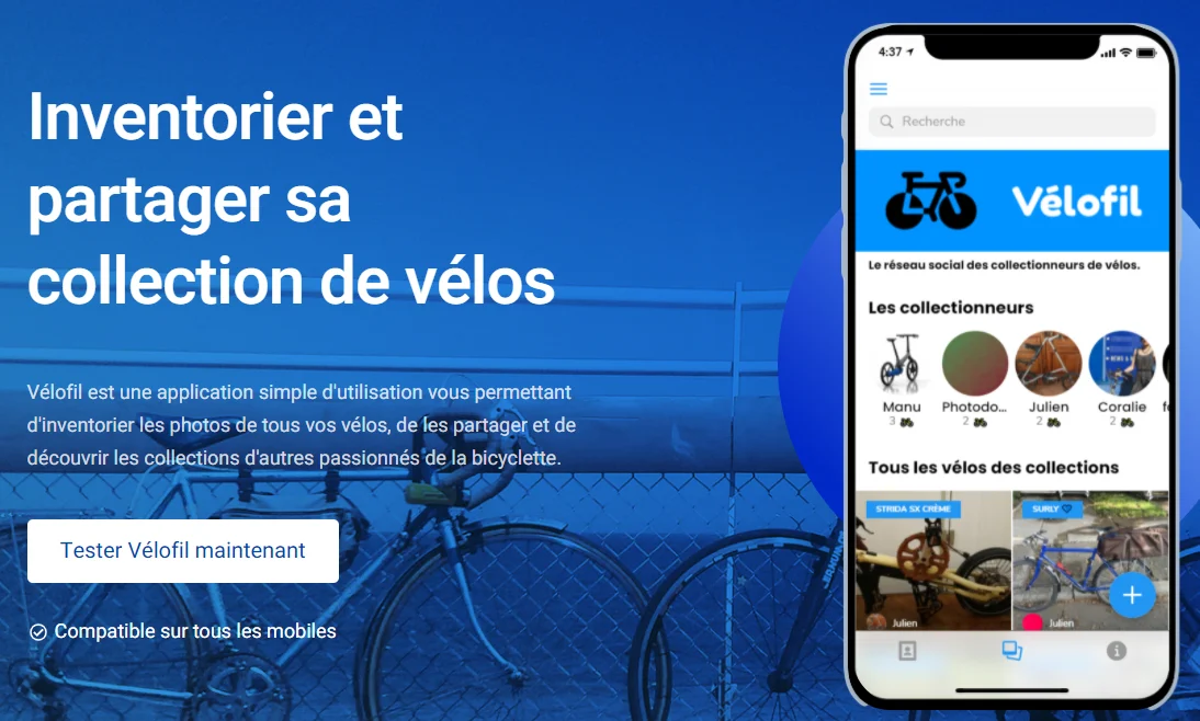 velofil application pour collectionneurs de vélos