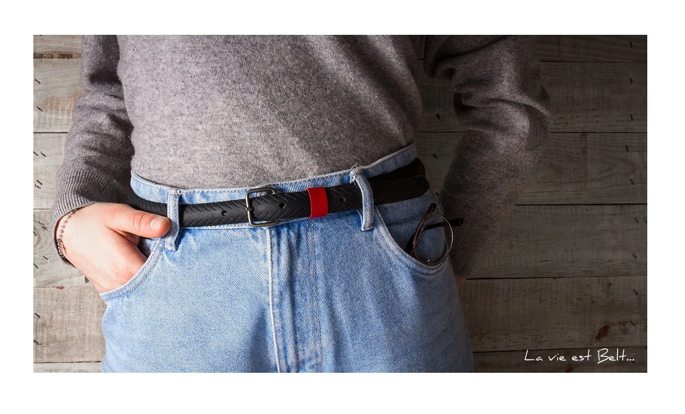 Ceinture en pneus de vélo recyclé