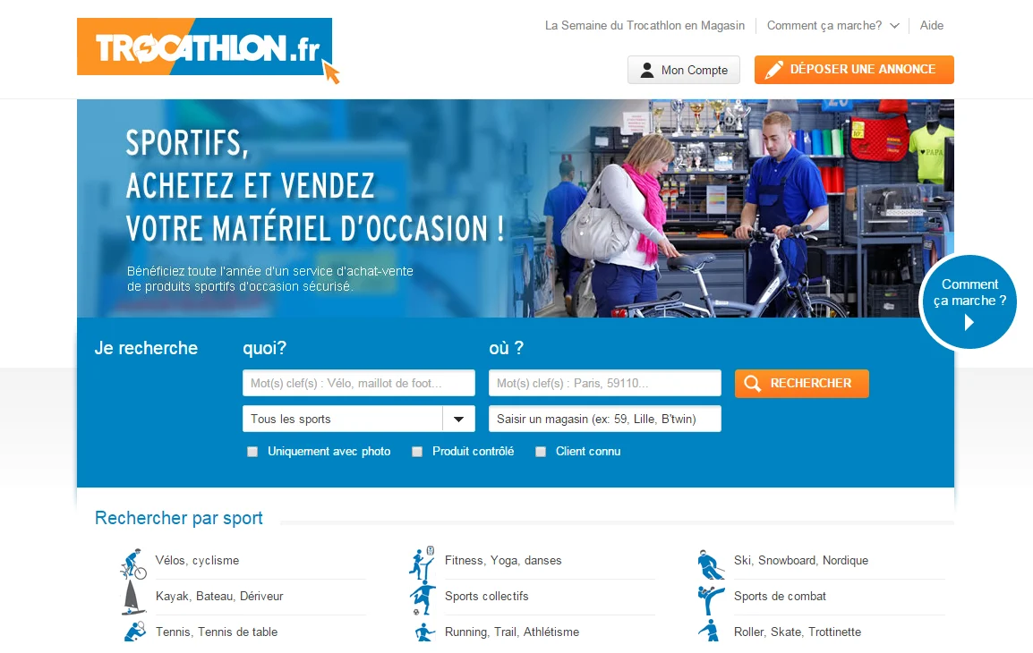 page d'accueil trocathlon