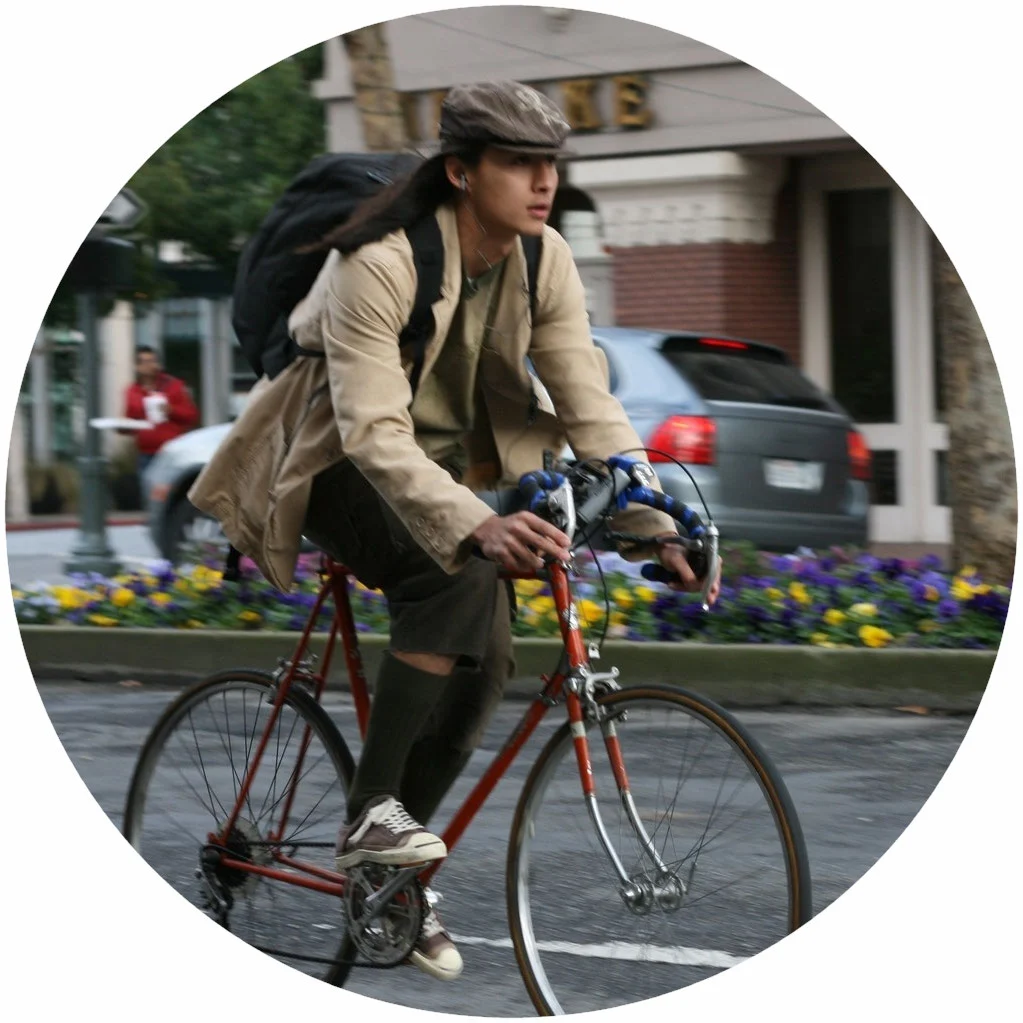 University Avenue cyclists by Richard Masoner